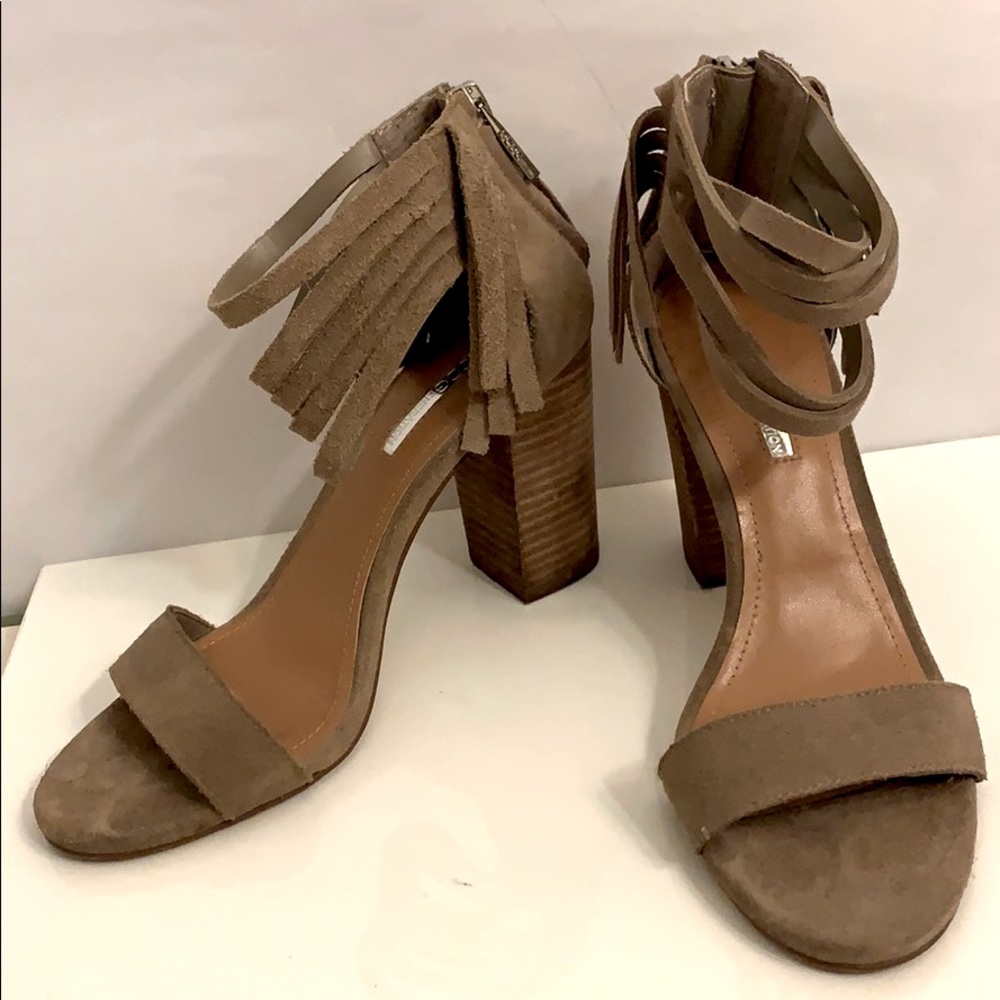 BCBG suede block heel sandal